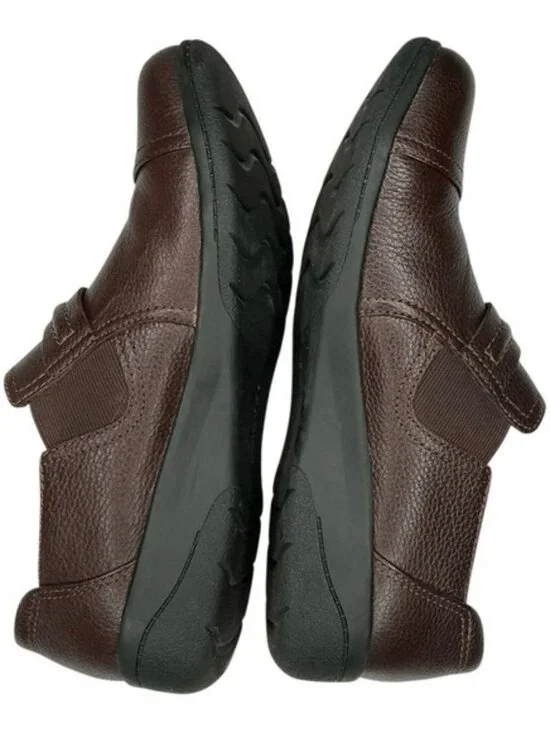 Clarks Collection Brown Leather Slip-On Comfort Loafers Women’s Size 6M - Picture 2 of 11